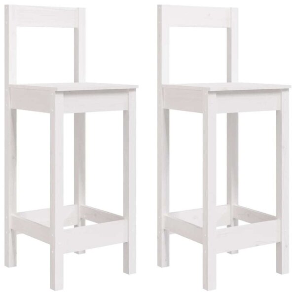 VidaXL 2 db fehér tömör fenyőfa bárszék 40 x 41,5 x 112 cm