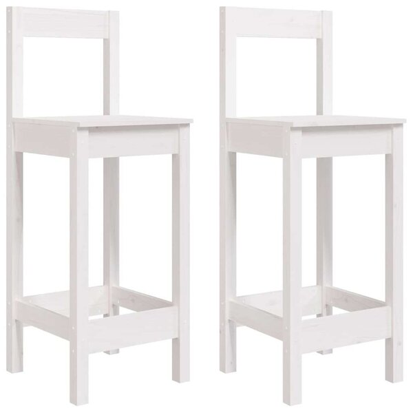 VidaXL 2 db fehér tömör fenyőfa bárszék 40 x 41,5 x 112 cm