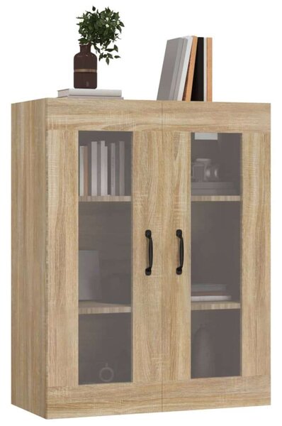 Vidaxl Falra Akasztható Vitrin - Sonoma Tölgy - 69,5x34x90 cm