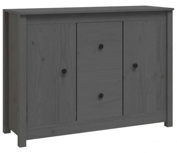 VidaXL szürke tömör fenyőfa tálalószekrény 100 x 35 x 74 cm