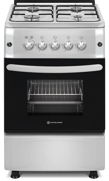 Novacook F5S40G2 INX LPG Gáztűzhely, 57L, 4 főzőzóna, A energiaosztály, Inox