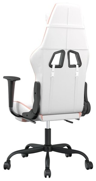 VidaXL Gamer szék - Fehér/Rózsaszín - Masszázs Funkcióval