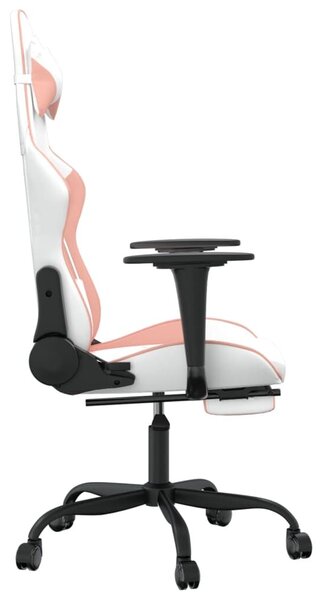 VidaXL Gamer szék - Fehér/Rózsaszín - Masszázs Funkcióval