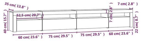 VidaXL LED-es TV Szekrény Sonoma Tölgy - 270 cm