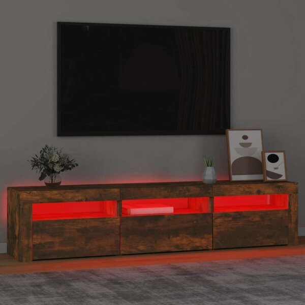 VidaXL LED-es TV Szekrény - Füstös Tölgy - 180cm