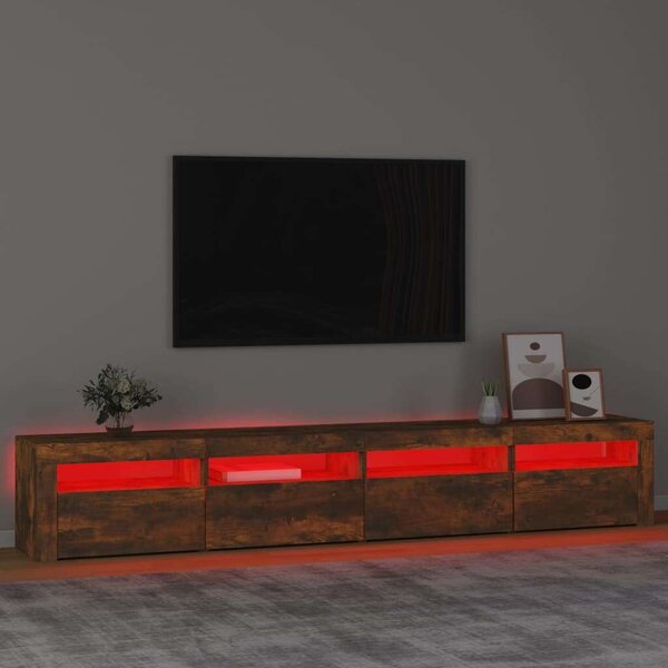 VidaXL LED-es TV Szekrény - Füstös Tölgy - 240cm
