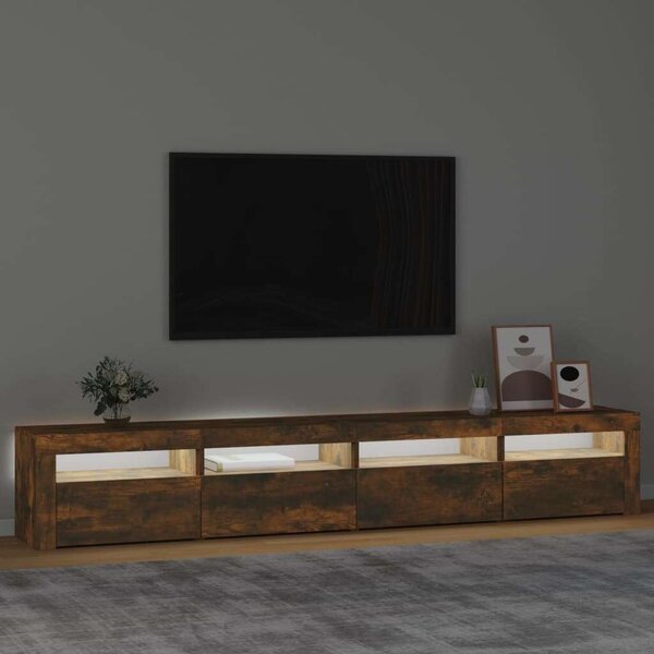 VidaXL LED-es TV Szekrény - Füstös Tölgy - 240cm