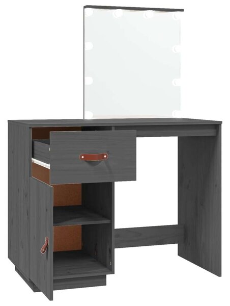 VidaXL Sminkasztal - LED-es - Fenyőfa - 95x50x133,5cm