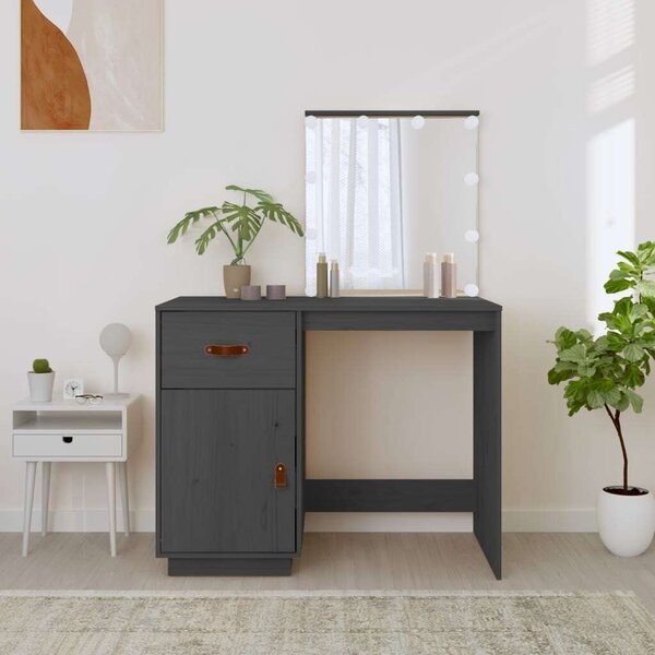 VidaXL Sminkasztal - LED-es - Fenyőfa - 95x50x133,5cm