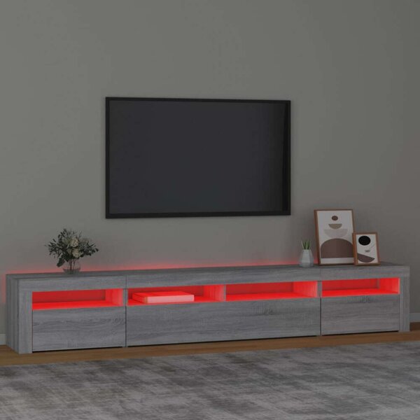 VidaXL LED TV Szekrény - Sonoma Szürke - 240cm