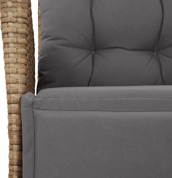 9 részes vegyes bézs polyrattan kerti étkezőgarnitúra párnákkal
