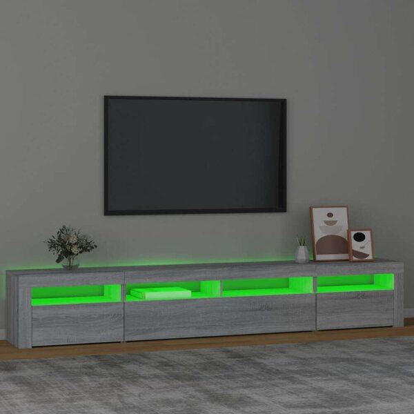 VidaXL LED TV Szekrény - Sonoma Szürke - 240cm