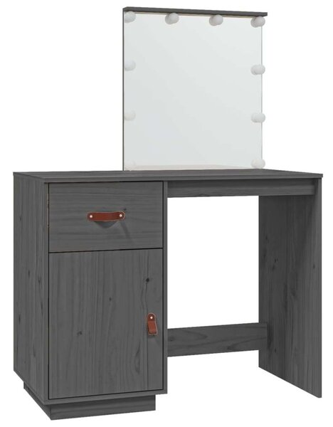 VidaXL Sminkasztal - LED-es - Fenyőfa - 95x50x133,5cm