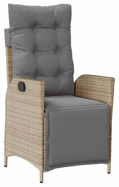 9 részes vegyes bézs polyrattan kerti étkezőgarnitúra párnákkal