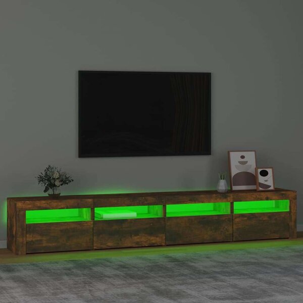 VidaXL LED-es TV Szekrény - Füstös Tölgy - 240cm