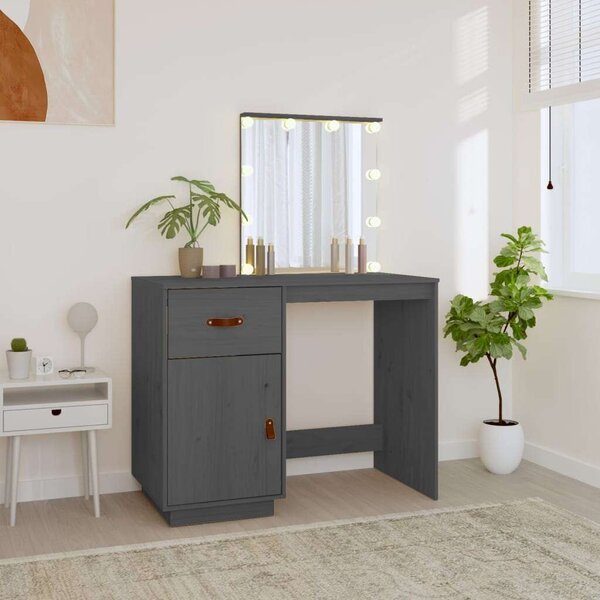 VidaXL Sminkasztal - LED-es - Fenyőfa - 95x50x133,5cm