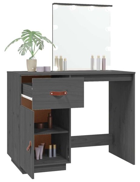 VidaXL Sminkasztal - LED-es - Fenyőfa - 95x50x133,5cm