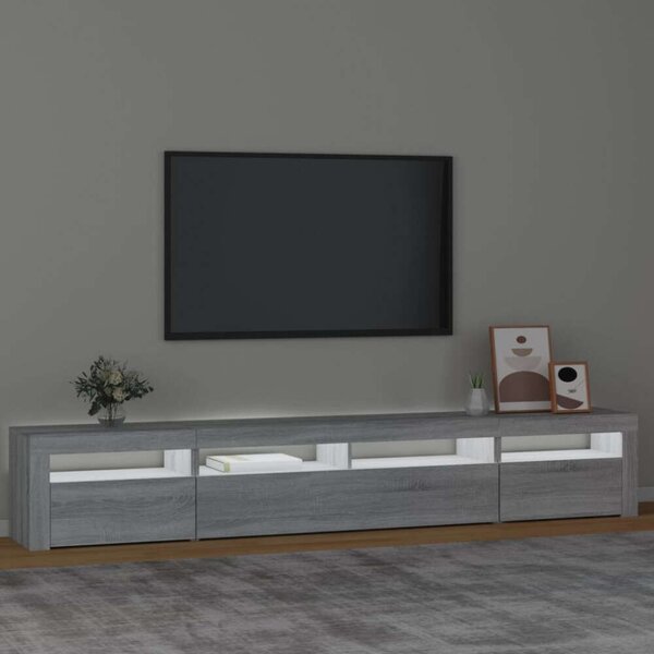 VidaXL LED TV Szekrény - Sonoma Szürke - 240cm