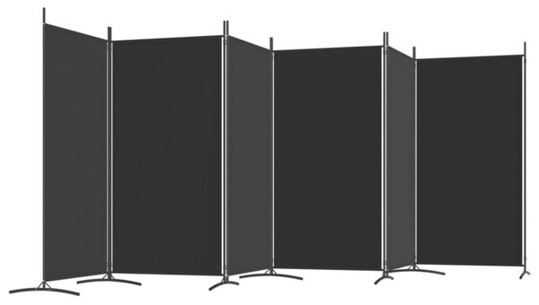 VidaXL 6 paneles fekete szövet térelválasztó 520x180 cm