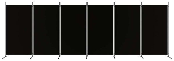 VidaXL 6 paneles fekete szövet térelválasztó 520x180 cm