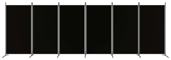 VidaXL 6 paneles fekete szövet térelválasztó 520x180 cm