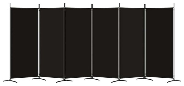 VidaXL 6 paneles fekete szövet térelválasztó 520x180 cm