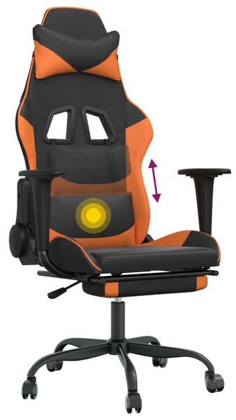VidaXL Gamer Szék - Masszázs Funkció - Fekete-Narancssárga