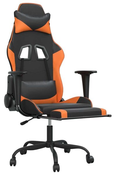 VidaXL Gamer Szék - Masszázs Funkció - Fekete-Narancssárga