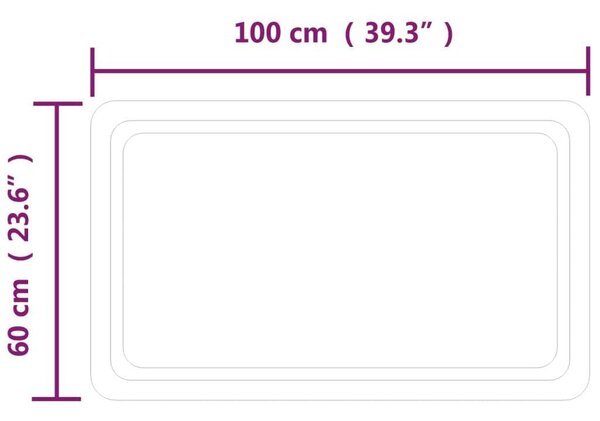 Led-es fürdőszobatükör 60x100 cm