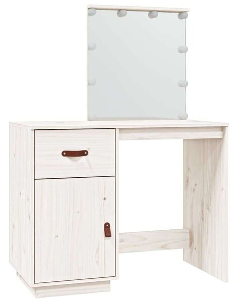 VidaXL Sminkasztal - Fenyőfa - LED - 95x50x133,5cm
