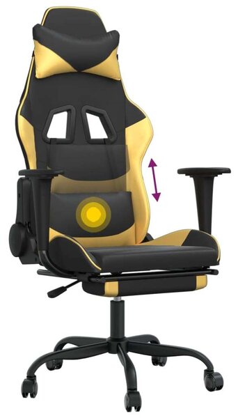 VidaXL Gamer Szék - Masszázs Funkció - Fekete-Arany