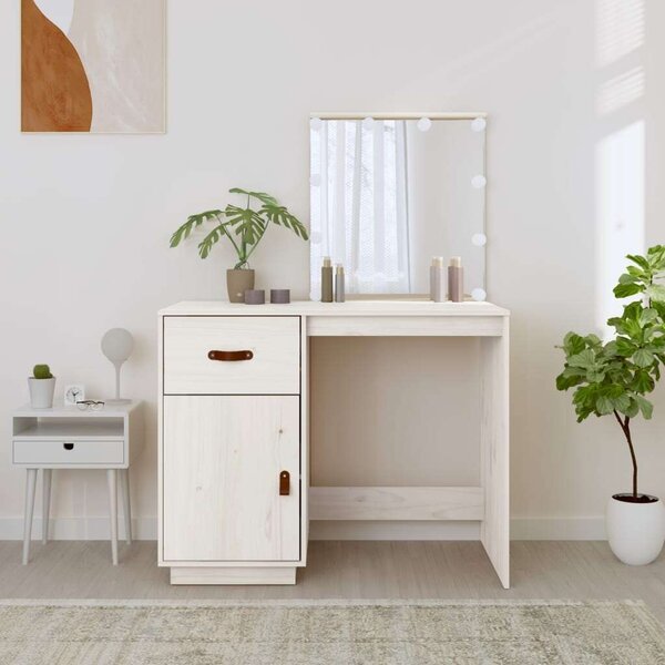 VidaXL Sminkasztal - Fenyőfa - LED - 95x50x133,5cm