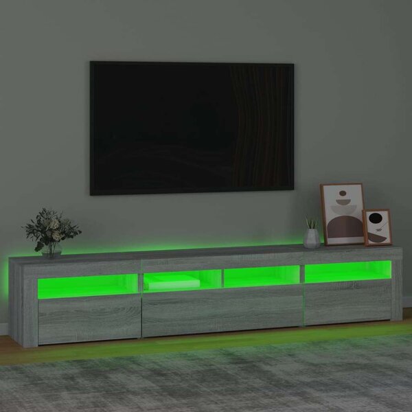 VidaXL LED-es TV Szekrény - Sonoma Szürke - 210cm