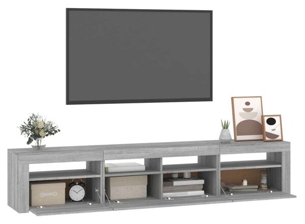 VidaXL LED-es TV Szekrény - Sonoma Szürke - 210cm