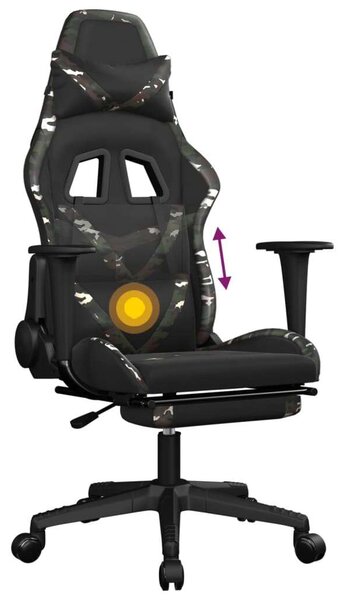 VidaXL Gamer Szék - Masszázs - Fekete-Terepszínű
