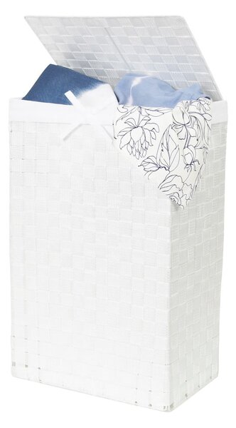 Laundry Basket Linen fehér, fedeles szennyeskosár, magasság 60 cm - Compactor