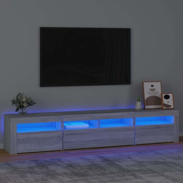 VidaXL LED-es TV Szekrény - Sonoma Szürke - 210cm