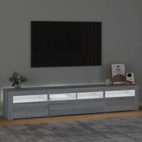VidaXL LED-es TV Szekrény - Sonoma Szürke - 210cm