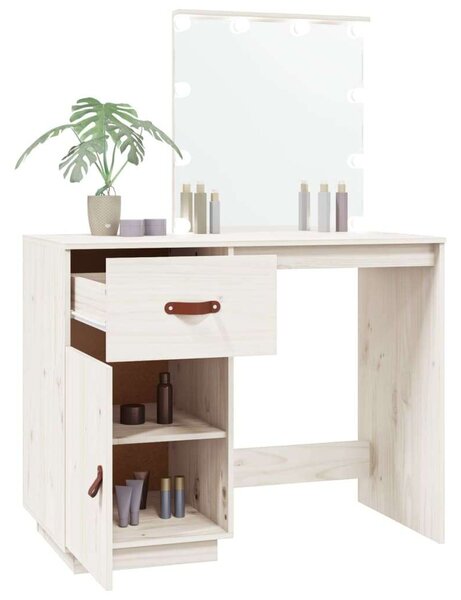 VidaXL Sminkasztal - Fenyőfa - LED - 95x50x133,5cm