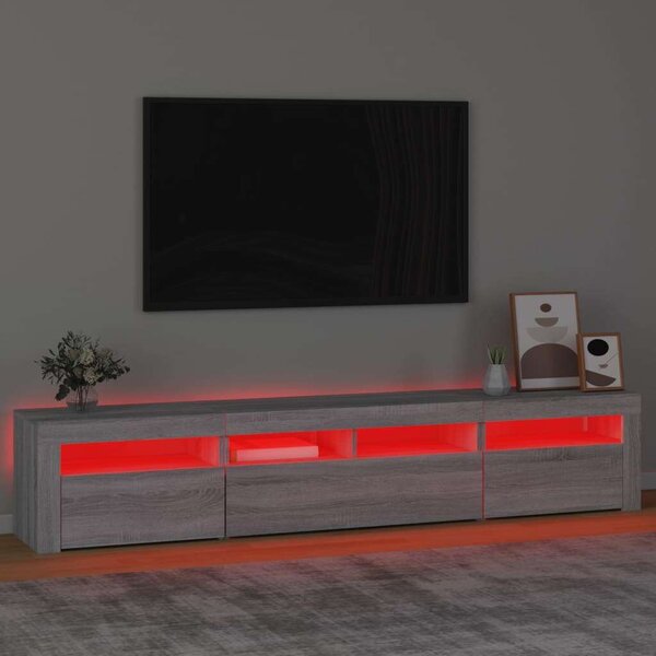 VidaXL LED-es TV Szekrény - Sonoma Szürke - 210cm