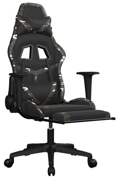 VidaXL Gamer Szék - Masszázs - Fekete-Terepszínű