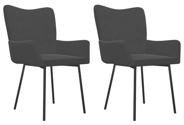 Bársony Étkezőszék - Fekete - 2 db