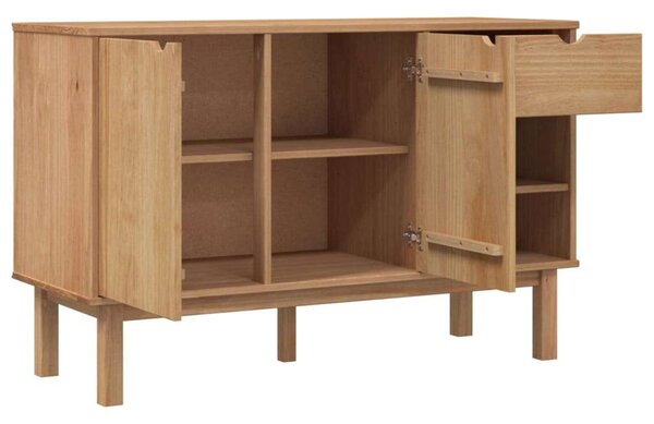 VidaXL OTTA Tömör Fenyőfa Tálalószekrény - 114x43x73,5 cm