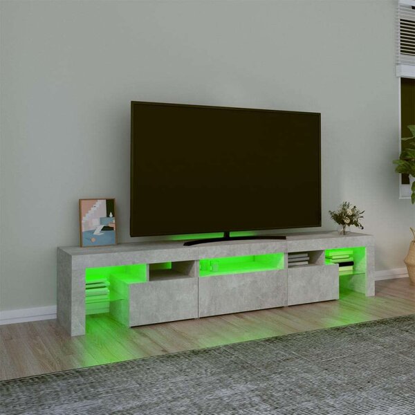 VidaXL LED TV Szekrény - Beton Szürke - 200cm