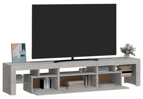 VidaXL LED TV Szekrény - Beton Szürke - 200cm