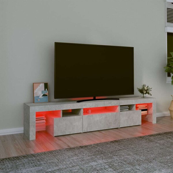 VidaXL LED TV Szekrény - Beton Szürke - 200cm