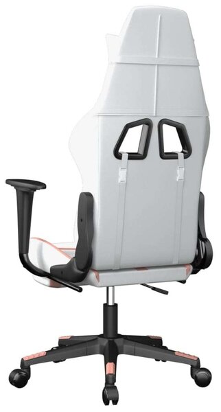 VidaXL Gamer szék - fehér-rózsaszín