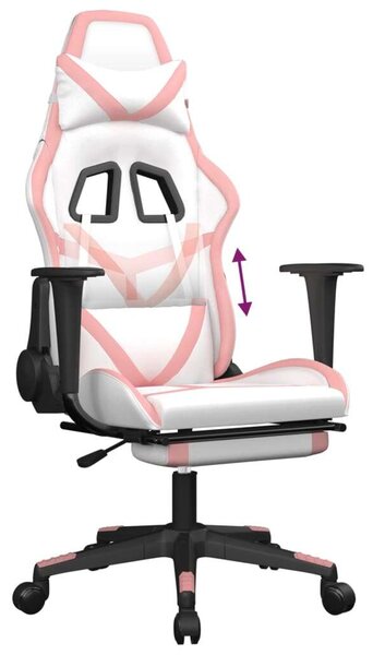 VidaXL Gamer szék - fehér-rózsaszín