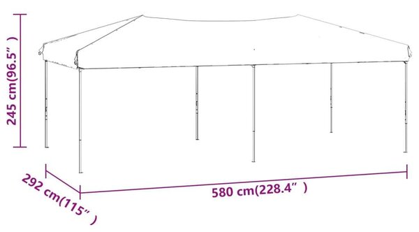 VidaXL Összecsukható Rendezvénysátor - 3x6m, Fehér