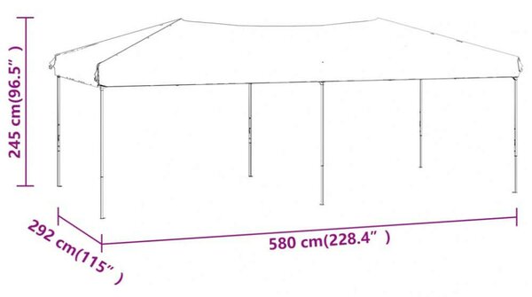 VidaXL Összecsukható Rendezvénysátor - 3x6m - Krémszínű